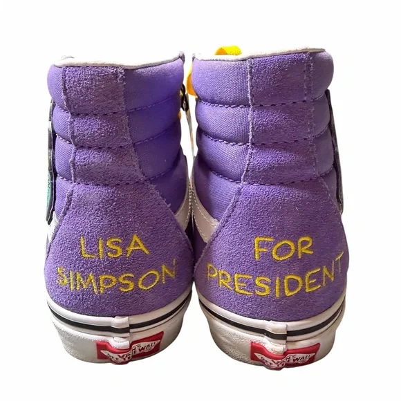 Vans Women’s Lisa Simpson Limited Edition Purple and Yellow High-Top Sneakers - Picture 5 of 9